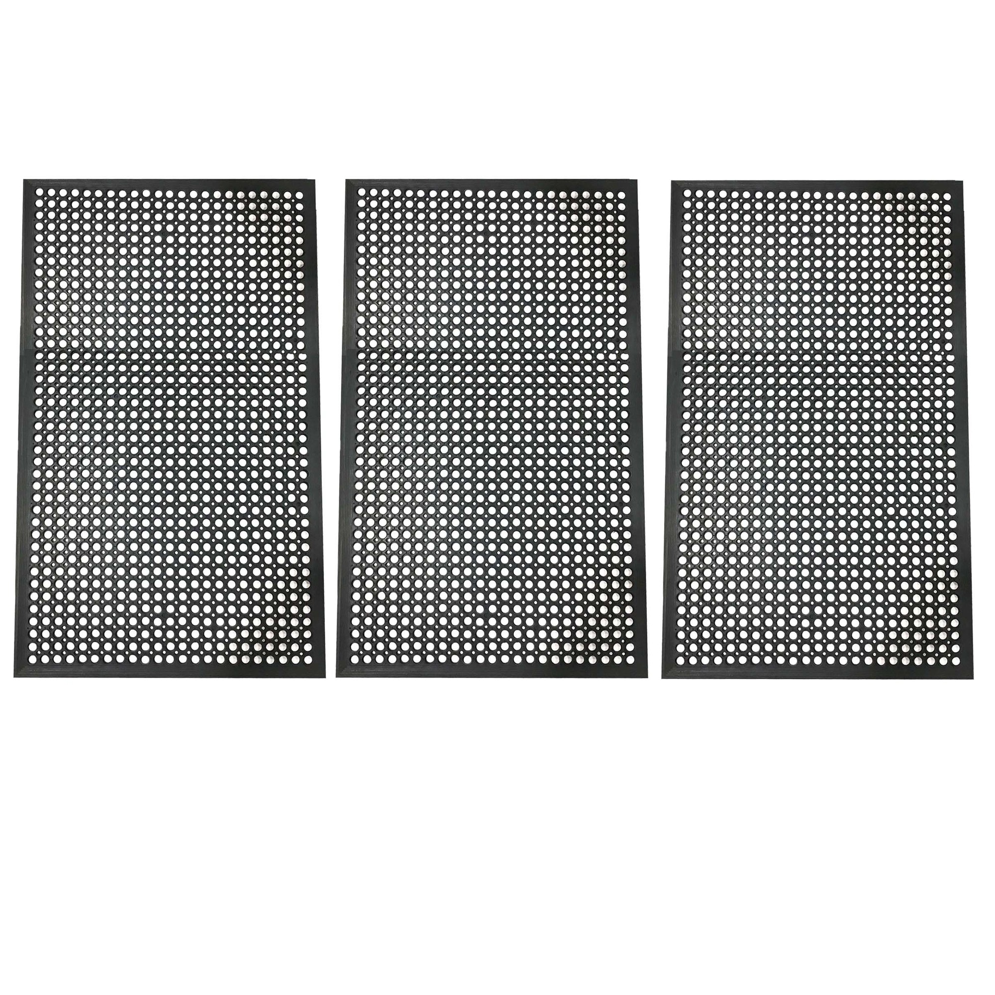 Buffalo Tools, 3 x 5ft. Industrial Rubber Floor Mat - 3 Pack, Width 36 in, Length 60 in, Thickness 1/4 in, Model# RMAT353PK